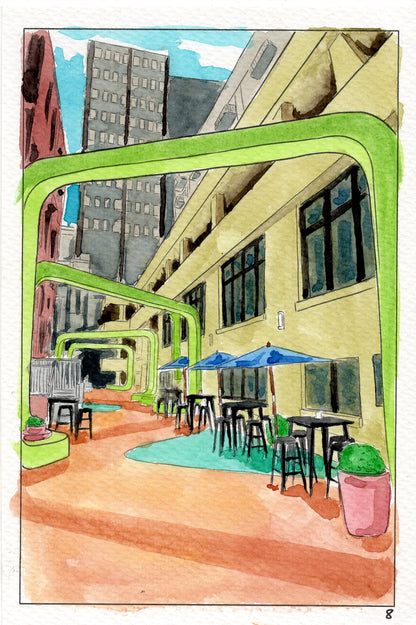 Watercolor painting of Cooper's Alley