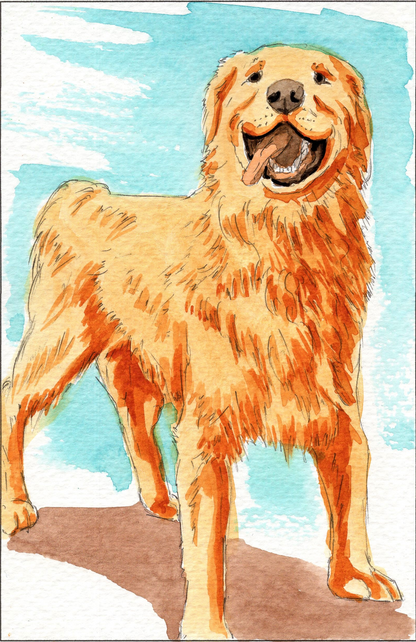 watercolor painting of a Golden Retriever 