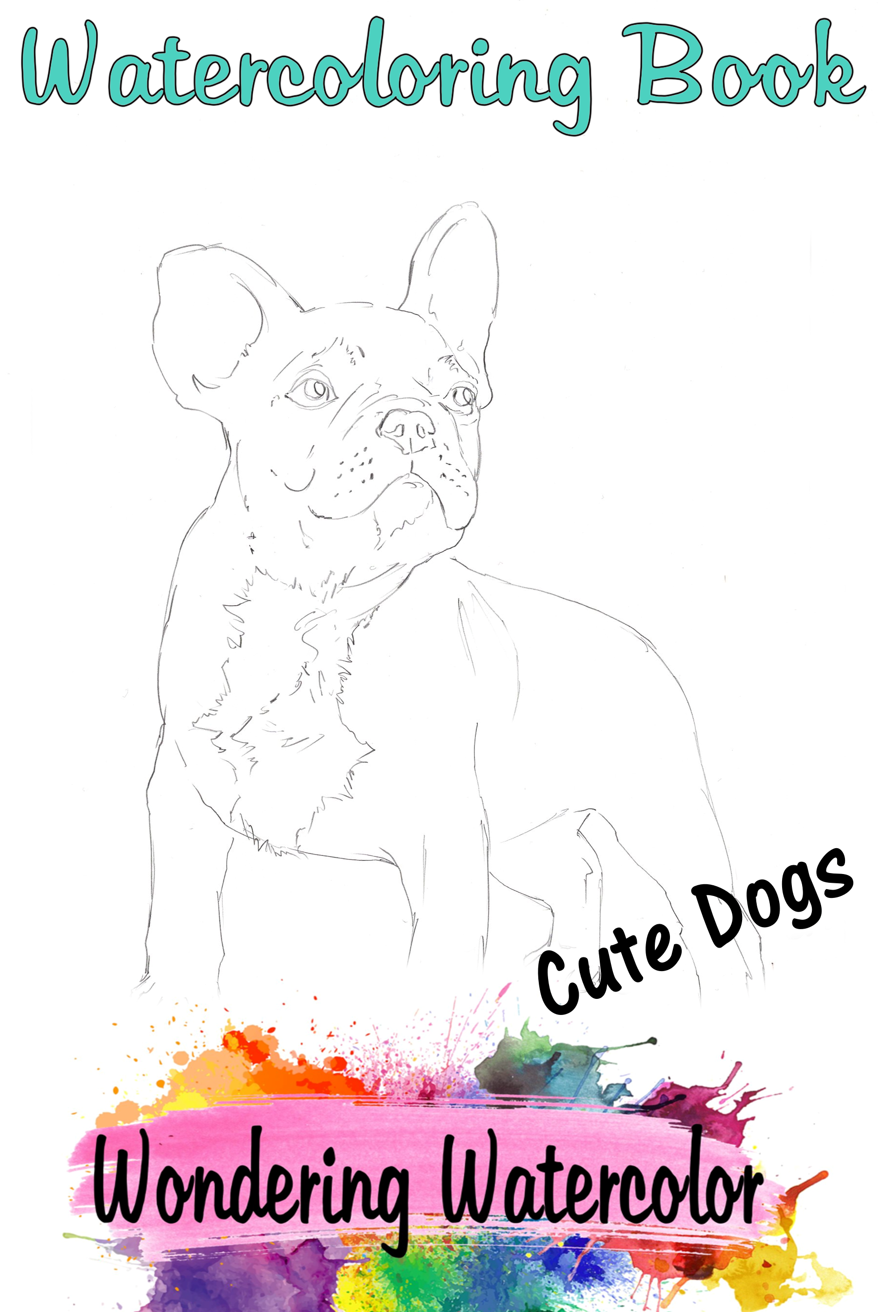 watercolor workbook cover of Cute Dog theme